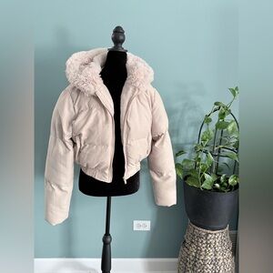 Women's Cream Puffer Jacket